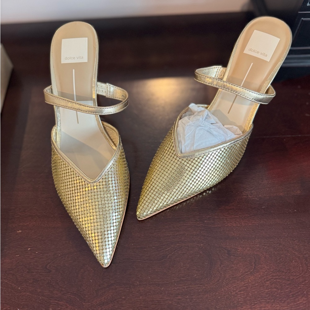 Dolce Vita Women's Shoes Kanika Mesh Gold Metalloc